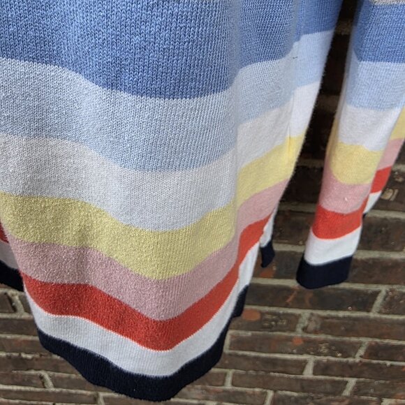 Barbour Size 4 Striped Multicolored Sweater Jumper Colorful Seaview Knit Cotton - Picture 3 of 7